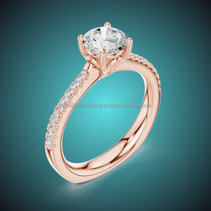 DELIGHT 10K Women's Fashion <b>Statement</b> <b>Ring</b> with CZ Diamond Elegant Diamond <b>Rings</b> - Product Image 1