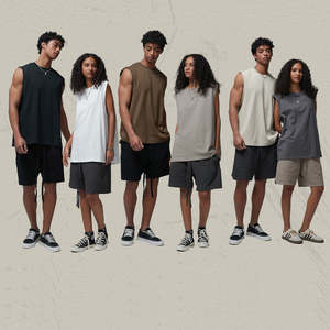 Camisetas Deportivas de Baloncesto con Cuello Redondo para Hombre, 190 Gramos, Chaleco de Gimnasio de Algodón, Unisex, Informal, para Fitness, Sin Mangas, Ropa Deportiva - Product Image 4