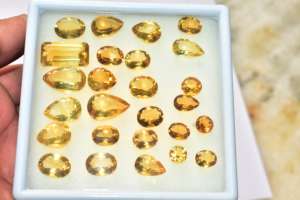 Cabujones facetados de citrino de calidad premium para joyería de plata - Product Image 5