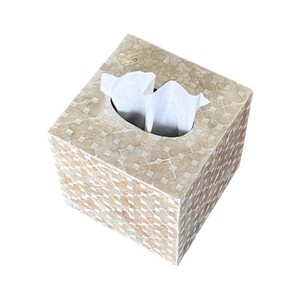Handmade Wooden Tissue Box with Mother of Pearl Inlay for Home Decor - Product Image 5