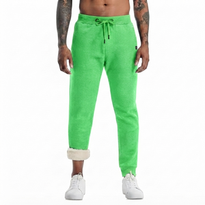 DROGEN EXPORT Fashionwear Custom Men's Green Twill Lightweight Spring Warm Sweatpants Drawstring Casual Sports Trousers Elastic - Product Image 1
