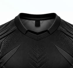Camiseta de Fútbol para Hombre, Negra, con Cuello en V Geométrico, Transpirable, de Manga Corta, que Absorbe la Humedad, con Nombre de Equipo Personalizado, 100% Poliéster - Product Image 5
