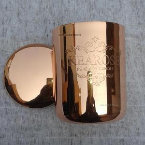 Contenedor de Cobre para Velas Hecho a Mano con Tapa, Frascos de Lujo Vacíos para Hacer Velas con Logotipo Personalizado y Caja de Empaque Personalizada - Product Image 1