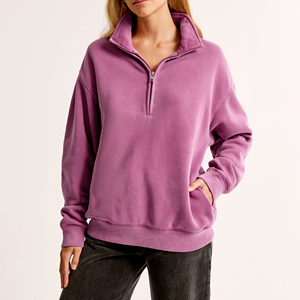 Custom Logo Front Solid Women's Velour Cotton Pullover Sweatshirt Streetwear Premium OEMODM Wholesale - Product Image 3