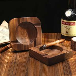 Cendrier de table carré en bois naturel fait main, style américain, pour la décoration de la maison, cadeau à prix abordable - Product Image 3