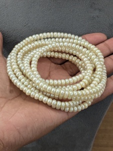 Perlas Naturales Cultivadas de Agua Dulce, Blancas, Forma Rondelle, Calidad AAA, Collar de Perlas Sueltas, Pulsera, Fabricación de Joyería, 15 Pulgadas, 4 - Product Image 2