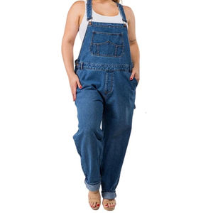 Mejor Proveedor: Mono Vaquero de Mujer con Rasgaduras y Efecto Desgastado, Elástico, Corte Regular, Cintura Media, 100% Algodón Ecológico, Ideal para Verano - Product Image 6