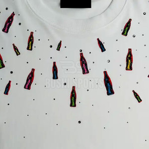 Cotton Made Men Rhinestone T-Shirts Slim Fit Short Sleeve Men T-Shirts For Online Sale Low Price Rhinestone T-shirt - Product Image 3