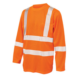 เสื้อยืดสะท้อนแสงความปลอดภัยสูงสำหรับงานก่อสร้างจราจร OEM แขนยาว เสื้อยืด Hi Viz สำหรับคนงานในโรงงาน - Product Image 5