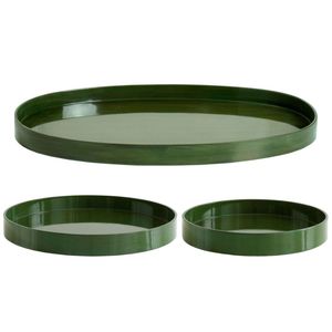 Assiette à apéritif ronde en métal émaillé de qualité supérieure, bord plaqué, plat de service pour restaurant et café, vert sauge, plateau décoratif de qualité alimentaire - Product Image 6