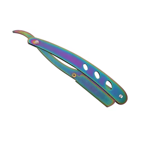 Rasoir droit professionnel pour hommes, manche en bois, motif araignée, nettoyage du visage, lame en acier inoxydable de qualité A+ - Product Image 1