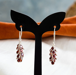 Pendientes Colgantes de Lágrima Color Rojo Escarlata, con Plata de Ley, Estilo Lujoso, Más Vendidos - Product Image 5