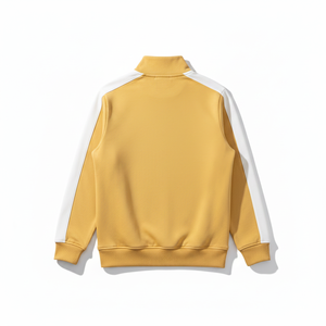 Street Wear High Quality <b>White</b> Sleeve Panels Embroidered Logo <b>Zip</b>-<b>Up</b> Sporty Style Regular Fit Autumn Wear - Product Image 6
