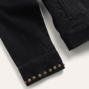 Veste en jean surdimensionnée pour homme, la plus vendue, sur mesure, col montant, logo frontal, 100 % coton, dernier design, prix abordable, veste d'hiver - Product Image 6