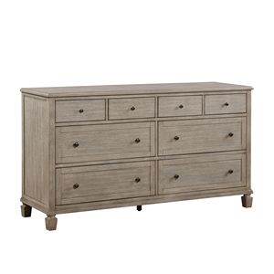 Classico camera da letto di transizione mobili cassettone 8 cassetti in rovere grigio finitura collezione in legno - Product Image 2