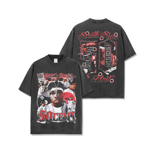 T-shirt noir oversize pour homme, col rond, manches courtes, imprimé gothique motif ange et globe, sérigraphié, 100 % coton jersey, coupe ajustée - Product Image 3