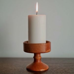 Wholesale Price Handmade Wooden Taper <b>Candle</b> Holder Set Rustic Tabletop Home Decor Accent Piece - Product Image 5