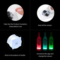 Petites décorations lumineuses LED autocollantes pour bouteilles d'alcool - Célébrations de remise de diplômes, Thanksgiving, Fête des Pères, boîtes de nuit, couleurs RVB