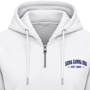 Sigma Gamma Rho <b>Women's</b> University Half Zip <b>Hoodie</b> <b>White</b> Greek Sorority Graphic Pullover Casual Campus Fashion Custom Streetwear - Product Image 5