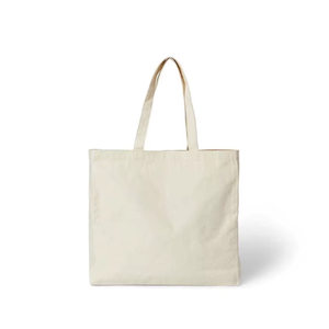 Sac fourre-tout en coton recyclé naturel pour tous les jours |   Sac de courses simple sans soufflet |   Sac promotionnel réutilisable avec logo personnalisé en gros - Product Image 2