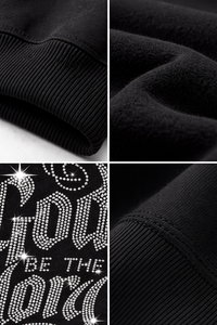 เสื้อสเวตเชิ้ตคอกลมสีดำสำหรับผู้ชาย ขายส่ง ลายกราฟิกประดับเพชร “God Be The Glory” ทรงหลวม ผ้าคอตตอนผสม - Product Image 5