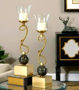 Porte-bougie en laiton de luxe, style vintage, support à bougie en métal – Moderne pour table à manger, décoration d'hôtel et d'événements – Qualité d'exportation - Product Image 4