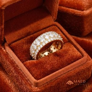Bague Éternité Homme Plaqué Or Rose avec Moissanite Sertie Griffe, Bijou Hip Hop de Luxe pour Anniversaire - Product Image 5