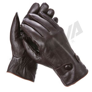 Guantes de Cuero Marrón para Mujer, de Piel de Oveja, de Marca, para Invierno, Diseño de Fabricante, para Motocicleta, Moda y Vestir - Product Image 1