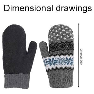 Mitaines d'hiver personnalisées en tricot thermique chaud, motif Fair Isle vintage nordique, doublure en polaire épaisse, gants de neige doux pour femmes - Product Image 6