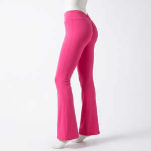 Leggings acanalados sin costuras para mujer, pantalones de yoga texturizados de cintura alta, ropa de gimnasio y fitness personalizada al por mayor, proveedor de fábrica mayorista - Product Image 2