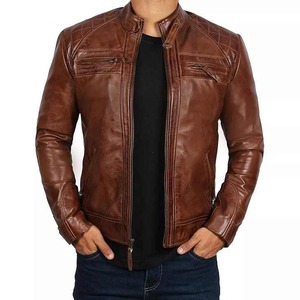 100% High Quality Cowhide Leather Streetwear Jacket <b>Fabric</b> New Stylish Breathable Quick Dry Waterproof Reversible <b>Sherpa</b> Men's - Product Image 5