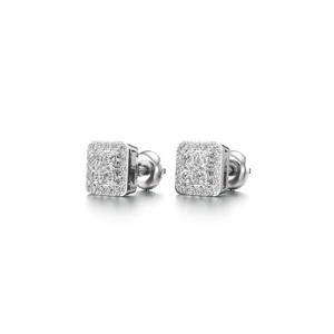 Square Diamond Cluster Halo <b>Stud</b> <b>Earrings</b> 14K Solid Gold IGI Certified Lab Grown Rhodium Plated Luxury <b>Fine</b> Jewelry Wedding Gift - Product Image 3