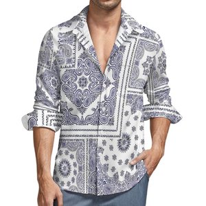 Factory Wholesale Customized <b>Men</b> Spring Long Sleeve Shirts <b>Bandana</b> Plus Size Clothing <b>Men</b> Casual Shirts Comfortable Top Shirts - Product Image 3