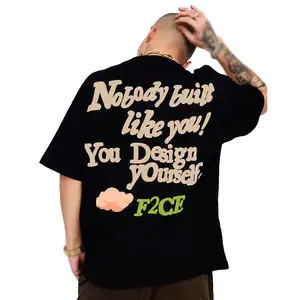 스트리트웨어 플러스 사이즈 남성 티셔츠 도매 새로운 디자인 O 넥 퍼프 프린트 T 셔츠 남성용