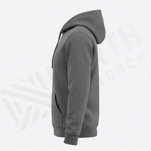 Sweat à capuche homme en laine peignée épaisse, couleur personnalisée, design tendance, haute qualité, imprimé, pull-over uni teint - Product Image 3
