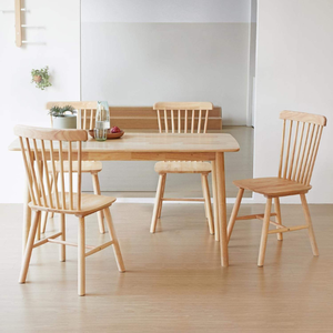 Juego de Comedor de Material Duradero para Restaurante, 4 Sillas con Diseño Minimalista y Estructura de Madera de Teca para Muebles del Hogar - Product Image 6
