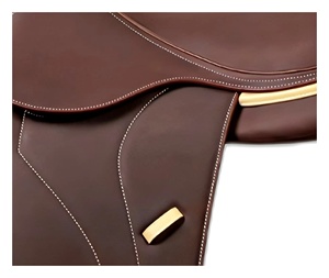 Selle d'équitation anglaise en cuir marron, équipement d'entraînement pour le dressage équestre - Product Image 4