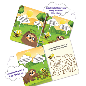 Libro de la Serie para Aprendizaje Temprano de Biplob, Libro 3: Unau el Perezoso Nunca Está Perezoso, Libro de Rompecabezas con Audio para Hacerse de Costumbre Buenas Habitudes, Hecho de Papel - Product Image 1