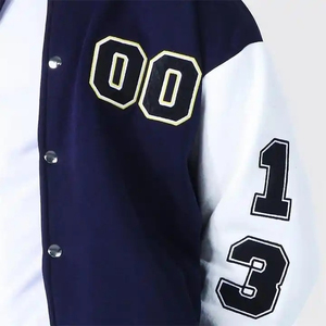 Veste universitaire classique pour homme, mélange de laine, manches en cuir, veste Letterman, étiquette privée personnalisée, OEM, streetwear - Product Image 5