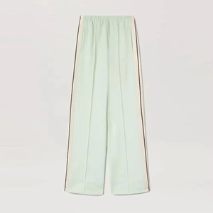 Pantalones de gimnasio de otoño para mujer al por mayor, holgados, de pierna ancha, a la moda, casuales, tipo cargo, talla XL, con frente plano, largos, con cordón, teñido liso - Product Image 3