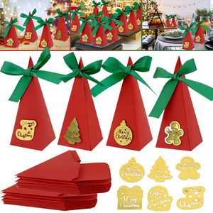 Pre-assemblato 20-Pack scatole regalo di natale scatole albero triangolo per biscotti feste di compleanno per regali di festa - Product Image 1