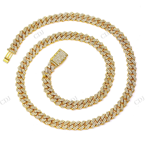 7MM 22" Wholesale 925 Sterling Silver Cuban Link Chain VVS Moissanite Yellow <b>Gold</b> Plating Hip Hop Jewelry - Product Image 4