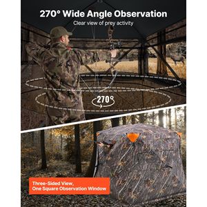 Capanno da Caccia Portatile e Resistente a 270 Gradi con Vista Panoramica, per 4-5 Persone, Pop-Up, con Borsa per il Trasporto - Product Image 2