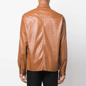 Chemise en cuir pour homme tendance, 100% coton, style décontracté unique, en vente en ligne - Product Image 4