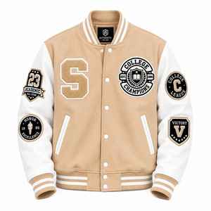 Vintage Varsity <b>Jacket</b> Custom Men's Letterman Varsity <b>Jacket</b> Wool Body Winter Wear <b>Smart</b> Stylish OEM - Product Image 1