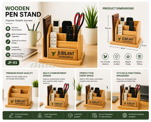 Porte-stylo en bois classique personnalisé pour le bureau, idéal pour la Saint-Valentin et les remises de diplômes - Product Image 2