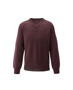 Pull en tricot à col en V pour homme, en polaire, coupe classique, hiver, nylon, acrylique, logo personnalisé - Product Image 1