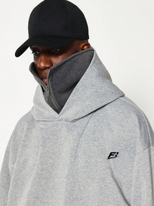 Nouveaux sweats à capuche surdimensionnés personnalisés avec logo, unisexes, à épaules tombantes, avec poches latérales, en coton 100%, style Y2K USA - Product Image 3
