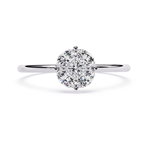 Bague Harmonie Symphonie en diamant de laboratoire Marquise en or 10 carats avec certification IGI, design artistique fluide et accents de diamants - Product Image 3