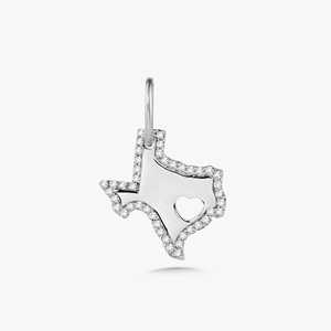 Colgante delicado de oro macizo de 14K y 18K con diamante de laboratorio de corte redondo engastado en pavé, diseño Texas, para uso diario, apilable, con cierre - Product Image 3